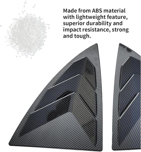 النافذة الجانبية الخلفية المتوافقة مع طراز تسلا Y 2020 2021 2022 2023 2024 Sunshade الجانبي الجانبي تنفيس مغرفة الأغطية الستائر 2pcs (أسود لامع) in Kuwait