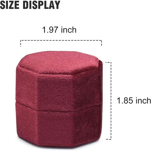 Velvet Ring Box 3 Slots Ring Gift Box Jewelry Ring Display Holder Case for Proposal Engagement Wedding Ceremony 3 Slots Octagon (Ivory) in Saudi Arabia