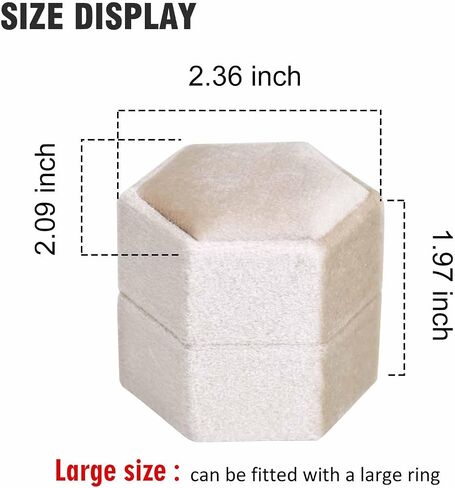 Velvet Ring Box 3 Slots Ring Gift Box Jewelry Ring Display Holder Case for Proposal Engagement Wedding Ceremony 3 Slots Octagon (Ivory) in Saudi Arabia
