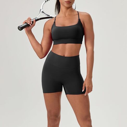 Women's High Waist Workout Shorts Breathable Scrunch Butt Seamless Athletic Nylon Tummy Control Gym Running Yoga Short in Saudi Arabia