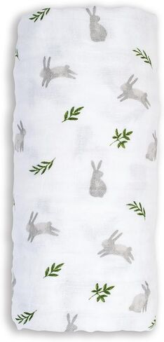 lulujo Baby Swaddle Blanket Unisex Softest 100% Cotton Muslin Swaddle Blanket Neutral Receiving Blanket for Girls & Boys| 40in x 40in| Baby Gift| Blueberies in Kuwait