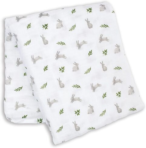 lulujo Baby Swaddle Blanket Unisex Softest 100% Cotton Muslin Swaddle Blanket Neutral Receiving Blanket for Girls & Boys| 40in x 40in| Baby Gift| Blueberies in Kuwait