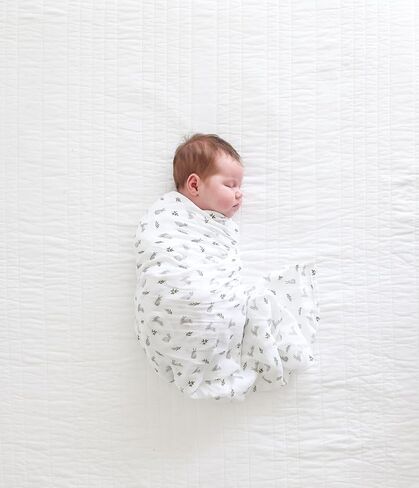 lulujo Baby Swaddle Blanket Unisex Softest 100% Cotton Muslin Swaddle Blanket Neutral Receiving Blanket for Girls & Boys| 40in x 40in| Baby Gift| Blueberies in Kuwait