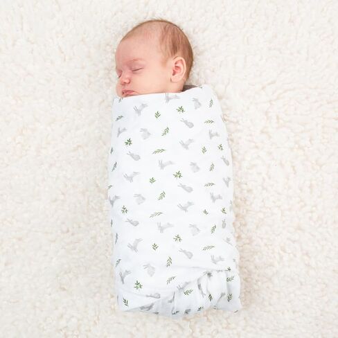 lulujo Baby Swaddle Blanket Unisex Softest 100% Cotton Muslin Swaddle Blanket Neutral Receiving Blanket for Girls & Boys| 40in x 40in| Baby Gift| Blueberies in Kuwait
