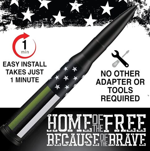 EcoAuto Bullet Antenna Replacement for Dodge Ram & Ford F150 F250 F350 Super Duty Ford Raptor Bronco Trucks - Anti-Theft Design - Radio Antenna for Truck 1990 - Current in Kuwait