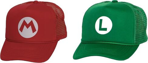 البالغين ماريو هات Trucker Cosplay Costume Plummer Bros Cap in Kuwait