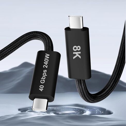USB 4 Cable for Thunderbolt 4 Cable 240W, USB C to USB C Cable, 40Gbps Data Transfer for 4K/8K Video Display, Compatible with Thunderbolt 4/3, USB-C Monitor Hub Docking Station(1.8M/6FT) in Saudi Arabia