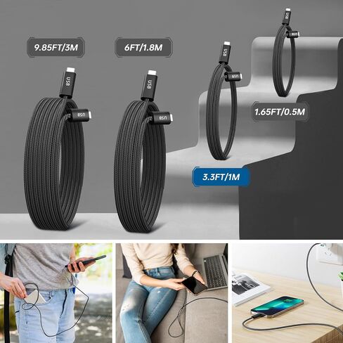 USB 4 Cable for Thunderbolt 4 Cable 240W, USB C to USB C Cable, 40Gbps Data Transfer for 4K/8K Video Display, Compatible with Thunderbolt 4/3, USB-C Monitor Hub Docking Station(1.8M/6FT) in Saudi Arabia