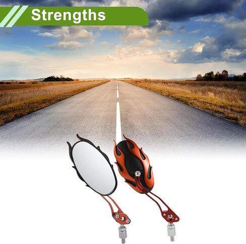 Universal Motorcycle Rear View Mirrors Adjustable Side Rearview Mirror Aluminum Alloy Plastic 1 Set Blue M8/M10 Oval Shape in Saudi Arabia