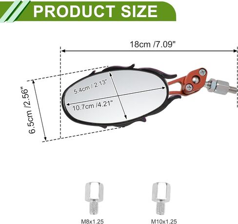 Universal Motorcycle Rear View Mirrors Adjustable Side Rearview Mirror Aluminum Alloy Plastic 1 Set Blue M8/M10 Oval Shape in Saudi Arabia