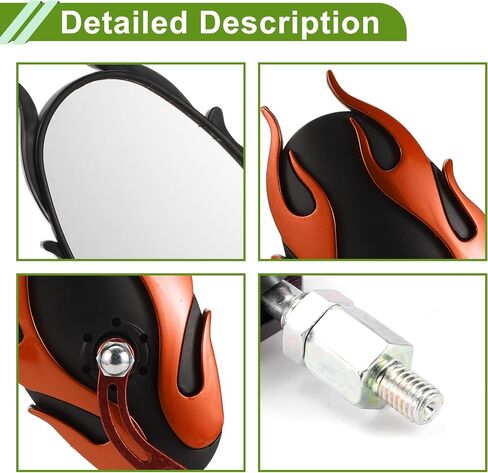 Universal Motorcycle Rear View Mirrors Adjustable Side Rearview Mirror Aluminum Alloy Plastic 1 Set Blue M8/M10 Oval Shape in Saudi Arabia
