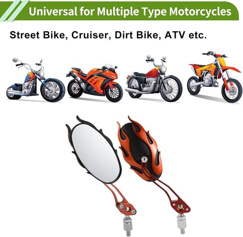 Universal Motorcycle Rear View Mirrors Adjustable Side Rearview Mirror Aluminum Alloy Plastic 1 Set Blue M8/M10 Oval Shape in Saudi Arabia