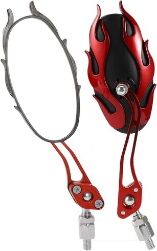 Universal Motorcycle Rear View Mirrors Adjustable Side Rearview Mirror Aluminum Alloy Plastic 1 Set Blue M8/M10 Oval Shape in Saudi Arabia