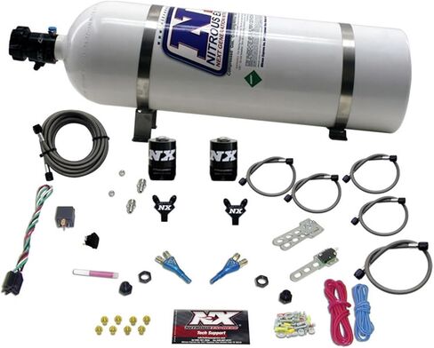 Nitrous Express - GM EFI Dual Nozzle Nitrous Kit (100-300HP) w/15lb Bottle (20215-15) in Saudi Arabia