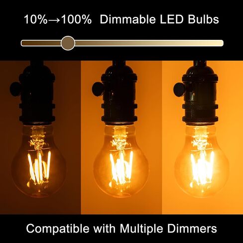 2200k Led Light Bulb,Vintage A19 Edison Bulbs,Dimmable amber Light Bulbs,Warm White Tone Light Bulb,Antique Led Filament Light Bulbs,Old Style Light Bulbs,40W/60W Equivalent,4 Watt/6 Watt,E26 Base in Saudi Arabia