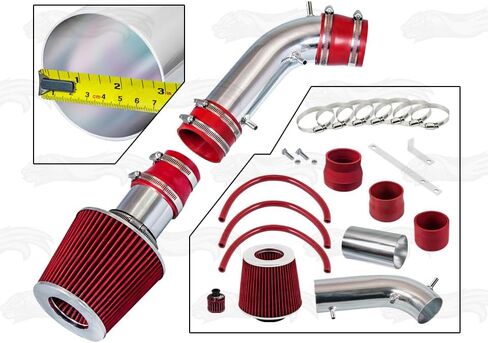 Rtunes Racing Short Ram Air Intake Kit + Filter Combo Compatible For 96-98 4Runner 3.4L / 95-98 T100 / Tacoma 3.4L (Red) in Saudi Arabia