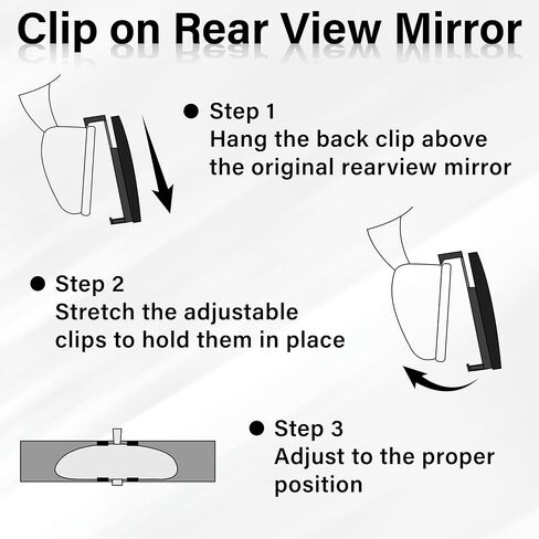 Rear View Mirror, Universal 11.4 Inch Interior Clip On Panoramic Convex Mirrors, HD Anti Glare Wide Angle and Reduce Blind Spot, Extended Rear View Mirror for Cars, SUVs, Trucks, Vehicles in Saudi Arabia