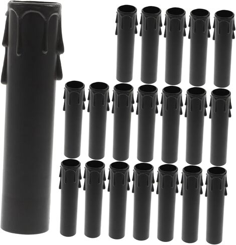 Popetpop 20pcs شمعة الثريا تغطي الأكمام الشمعة البلاستيكية لإصلاح المصباح أغطية مقبس ضوء لمآخذ قاعدة الشمعدانات قاعدة الثريات القياسية (φ22x105mm) in Saudi Arabia