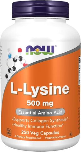 L-Lysine 500 mg - 250 Capsules by NOW in Saudi Arabia