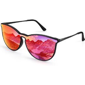 Dollger Oversized Trendy Retro Aviator Sunglasses for Women, Light-Tinted Round-Frame Sunglasses, 100% UV Protection for Driving, Riding, Beach, and Travel in Kuwait