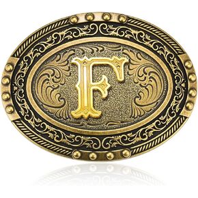 Western Cowboy Initial Letter ABC to XYZ Belt Buckle, Antique Capital Belt Buckles Men Women Jeans Accessory in Saudi Arabia