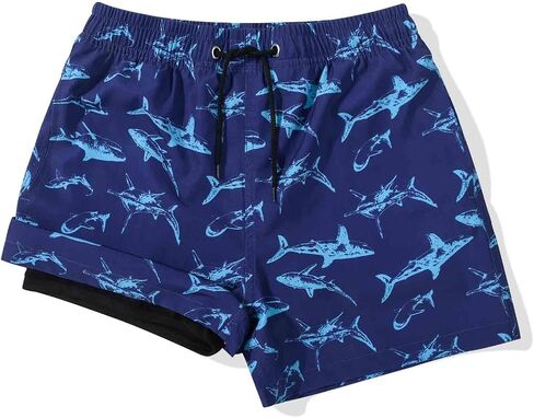 SUNDAY ROSE Boy's Swim Trunks with Compression Liner Bathing Suit Swim Shorts for Kids in Kuwait