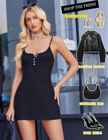 Avidlove Women's Full Slip Mini Bodycon Dress Ribbed Tank Dress Womens Nightgown Sexy Sleepwear in Saudi Arabia