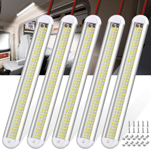 شريط LED LED LED ROPELUX 12V ، 120LELDS 1500LM 8W DC 12 Volt LED LED TRIPTIRES مع التبديل ، مصابيح مقطورة مغلقة للداخلية RV ، شاحنة شاحنة ، العربة ، القارب ، قافلة ، موتور (5 مساءً) in Kuwait