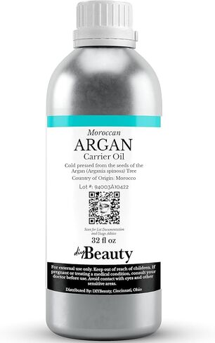 Bulk Argan Oil - 16 Fl Oz Large Size Bottle - Natural, Cold Pressed, 100 Percent Pure Argan Oil for Homemade Hair, Face and Skin Products - Light Aceite de Argan Carrier Oil in Saudi Arabia
