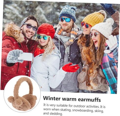 1pc Warm Earmuffs Ear Muffs Winter Cold Warmer Babies Fluffy Boy Cute Protection Fur Fleece Plush Purple Lovely Ear Cover Decorative Ear Cover Ear Protector Acrylic in Saudi Arabia