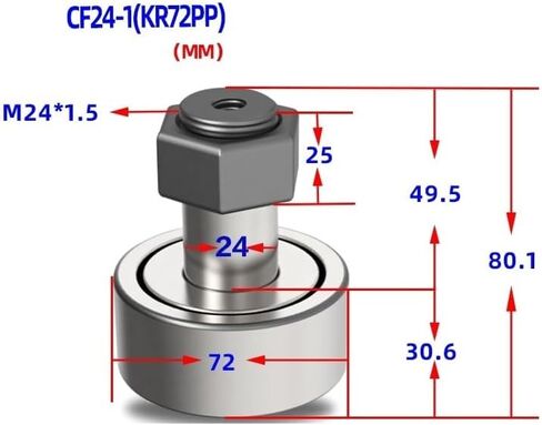 1PC CF3BUUR Cam Bearing CF6BUUR Bolt Type Needle Roller Bearings CF5/8/10/12/16/CF30-2BUUR Engine Parts(CF24-1BUUR (KR72PP) in Kuwait