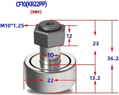 1PC CF3BUUR Cam Bearing CF6BUUR Bolt Type Needle Roller Bearings CF5/8/10/12/16/CF30-2BUUR Engine Parts(CF24-1BUUR (KR72PP) in Kuwait