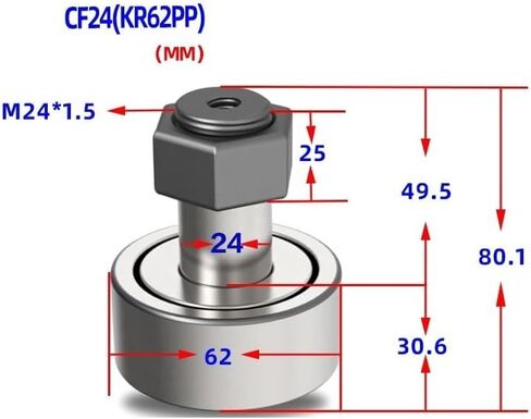 1PC CF3BUUR Cam Bearing CF6BUUR Bolt Type Needle Roller Bearings CF5/8/10/12/16/CF30-2BUUR Engine Parts(CF24-1BUUR (KR72PP) in Kuwait