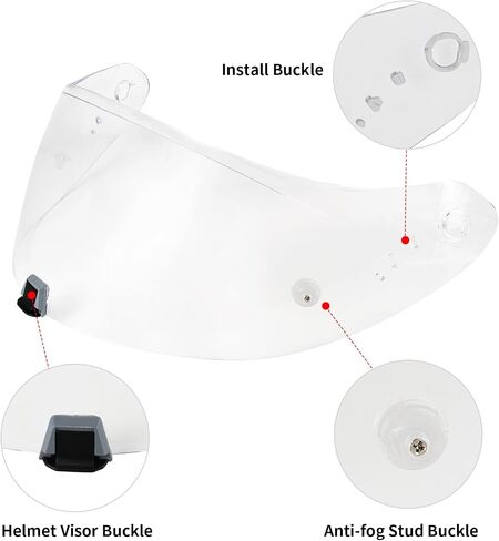 T520 Helmet Visor for ST1400 R1 - T520 ST1400 R1 Face Shield Helmet Visor Accessories (Clear) in Kuwait