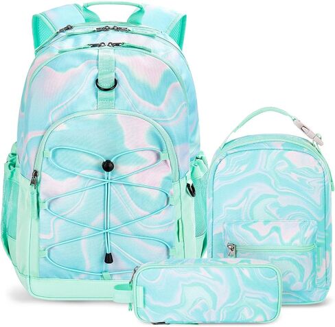 Choco Mocha Girls School Backpack Set, Mint Girls Backpack and Lunch Box Set 3 PCS (18 Inch Backpacks in Kuwait