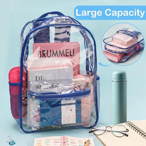 24 حزمة واضحة على ظهر الظهر ، PVC PVC ، أكياس الكتب الشفافة الثقيلة ، ألوان متنوعة ، انظر من خلال أكياس مدرسية ، كيس كتف للأطفال لأحداث ملعب المدرسة السفر (الأحمر ، الأخضر ، الأزرق ، الأسود) in Kuwait