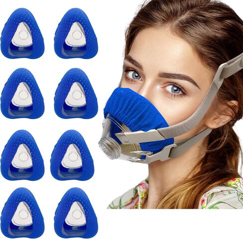 4 Packs Blue Mask Liners covers Compatible with Most Full Face Masks Comfortable Soft and Breathable Mask Covers to Reduce Mask Pressure Performance That Keeps Them Comfortable (Blue) in Saudi Arabia