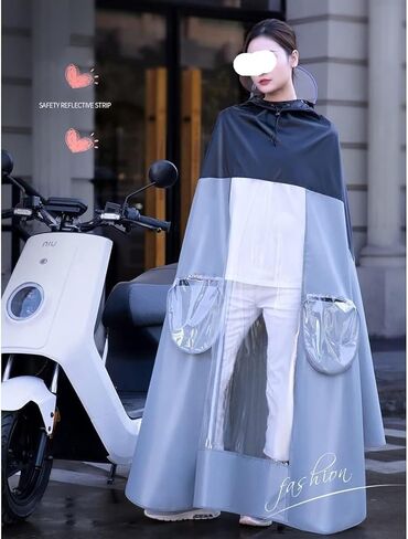 Rain Ponchos, Cycling Raincoat,Hooded Rain Poncho for Bike,Ebike,Motorcycle,Mobility Scooter,Windproof Unisex Rain Cape(4X-Large) in Kuwait