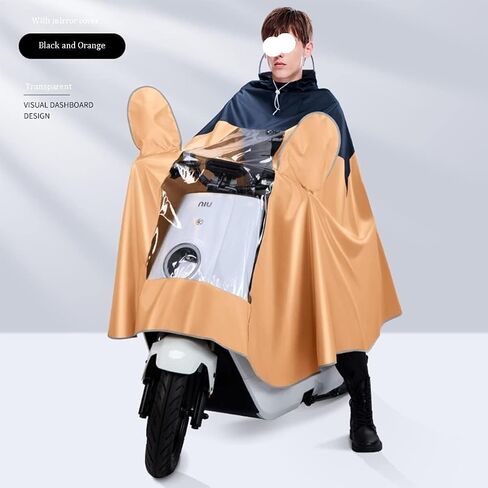Rain Ponchos, Cycling Raincoat,Hooded Rain Poncho for Bike,Ebike, Motorcycle,Mobility Scooter,Windproof Unisex Rain Cape(3X-Large) in Kuwait