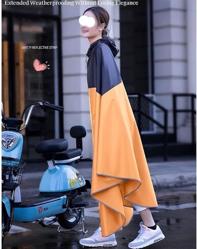 Rain Ponchos, Cycling Raincoat,Hooded Rain Poncho for Bike,Ebike, Motorcycle,Mobility Scooter,Windproof Unisex Rain Cape(3X-Large) in Kuwait