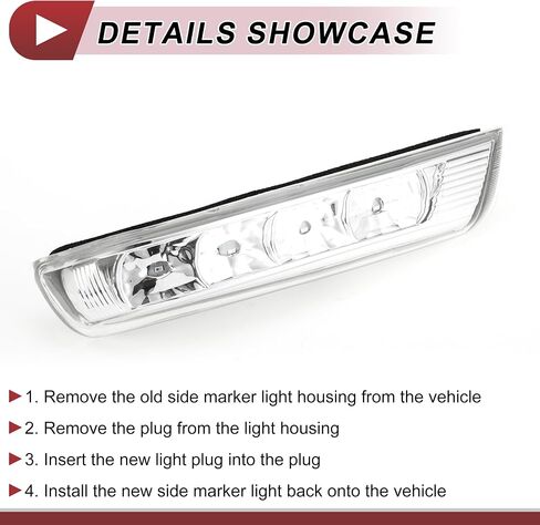1 PC Car Mirror Light Light Light for Hyundai Santa Fe 2007 2008-2012 Right No.8762333j000 رمادي بلاستيك شفاف in Saudi Arabia