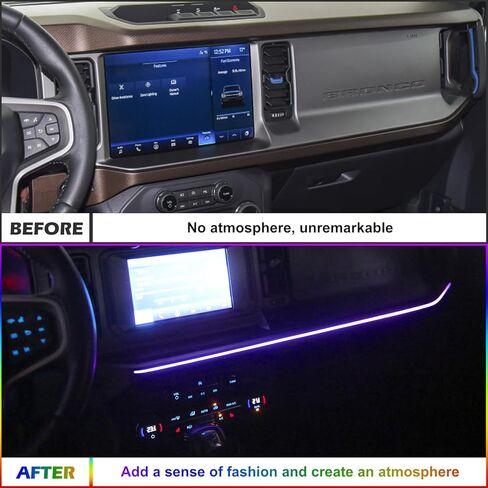 Z8 LED Neon Strip Light Center Center Dashboard Trim متوافق مع فورد برونكو 2021-2024 قطع غيار لوحة داش in Kuwait