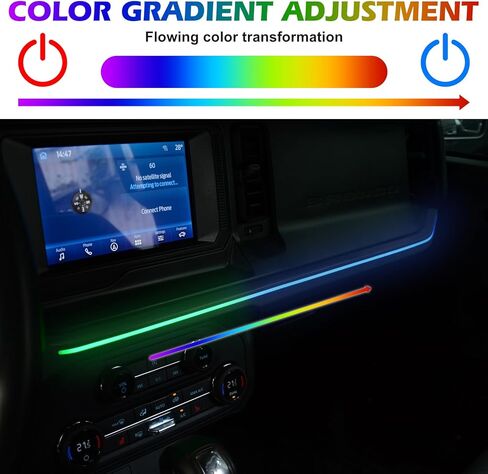 Z8 LED Neon Strip Light Center Center Dashboard Trim متوافق مع فورد برونكو 2021-2024 قطع غيار لوحة داش in Kuwait