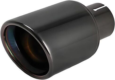 Car Exhaust Tips 2.5 Inch Inlet, Tail Pipe Exhaust Tip Thickened Modification Muffler Tailpipe End Tip Welded On Universal for Car Auto Accessories (2.12-3.5 Inches,Black) in Kuwait