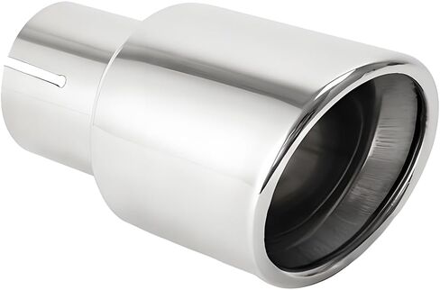 Car Exhaust Tips 2.5 Inch Inlet, Tail Pipe Exhaust Tip Thickened Modification Muffler Tailpipe End Tip Welded On Universal for Car Auto Accessories (2.12-3.5 Inches,Black) in Kuwait