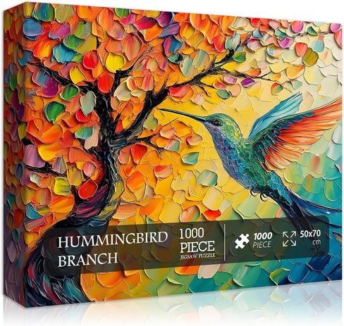 Stained Glass Puzzles for Adults 1000 Pieces, Bird Puzzles for Adults Flower with Cardinal Bird Parrot Hummingbird, Impossible Hard Challenging Jigsaw Puzzles for Adults in Kuwait