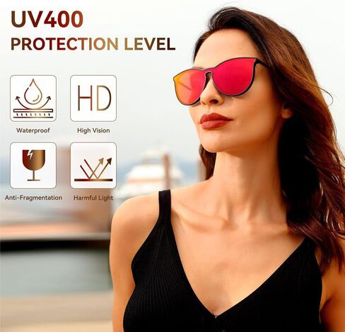 Dollger Oversized Trendy Retro Aviator Sunglasses for Women, Light-Tinted Round-Frame Sunglasses, 100% UV Protection for Driving, Riding, Beach, and Travel in Saudi Arabia