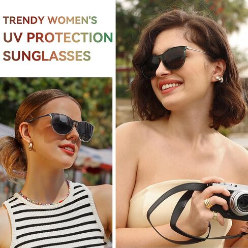 Dollger Oversized Trendy Retro Aviator Sunglasses for Women, Light-Tinted Round-Frame Sunglasses, 100% UV Protection for Driving, Riding, Beach, and Travel in Saudi Arabia