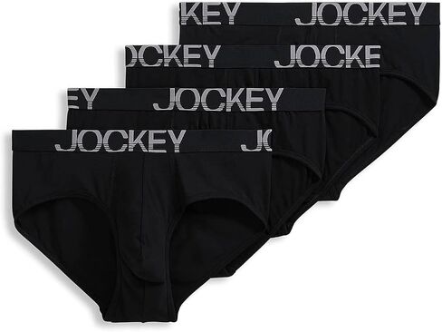 ملابس داخلية رجالي من Jockey ملابس داخلية ActiveStretch - 4 قطع، Pebble/Z Stripe/Virozy Extra/Black، M in Saudi Arabia