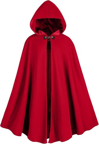Women's Hooded Velvet Cloak, Renaissance Medieval Buckle Cape,Halloween Costume Cloak in Saudi Arabia